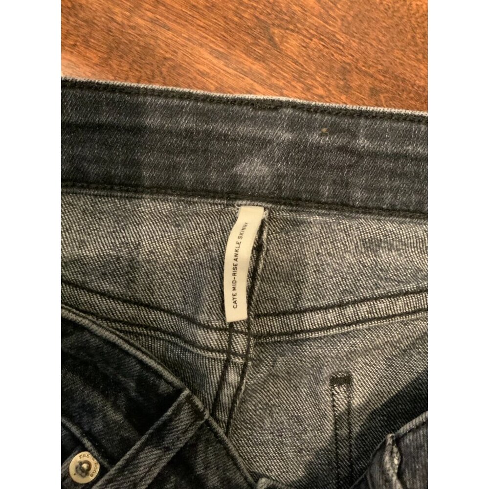 Rag & Bone Black & Gray Snakeskin Cate Mid-Rise Ankle Skinny Leg Jeans, Size 26 - Picture 4 of 8